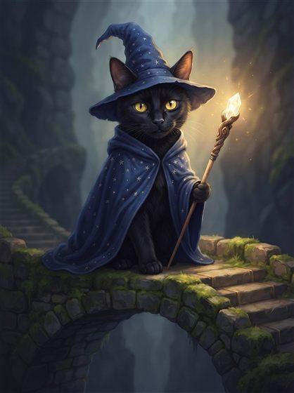 Pookoo drawn as a wizard hero